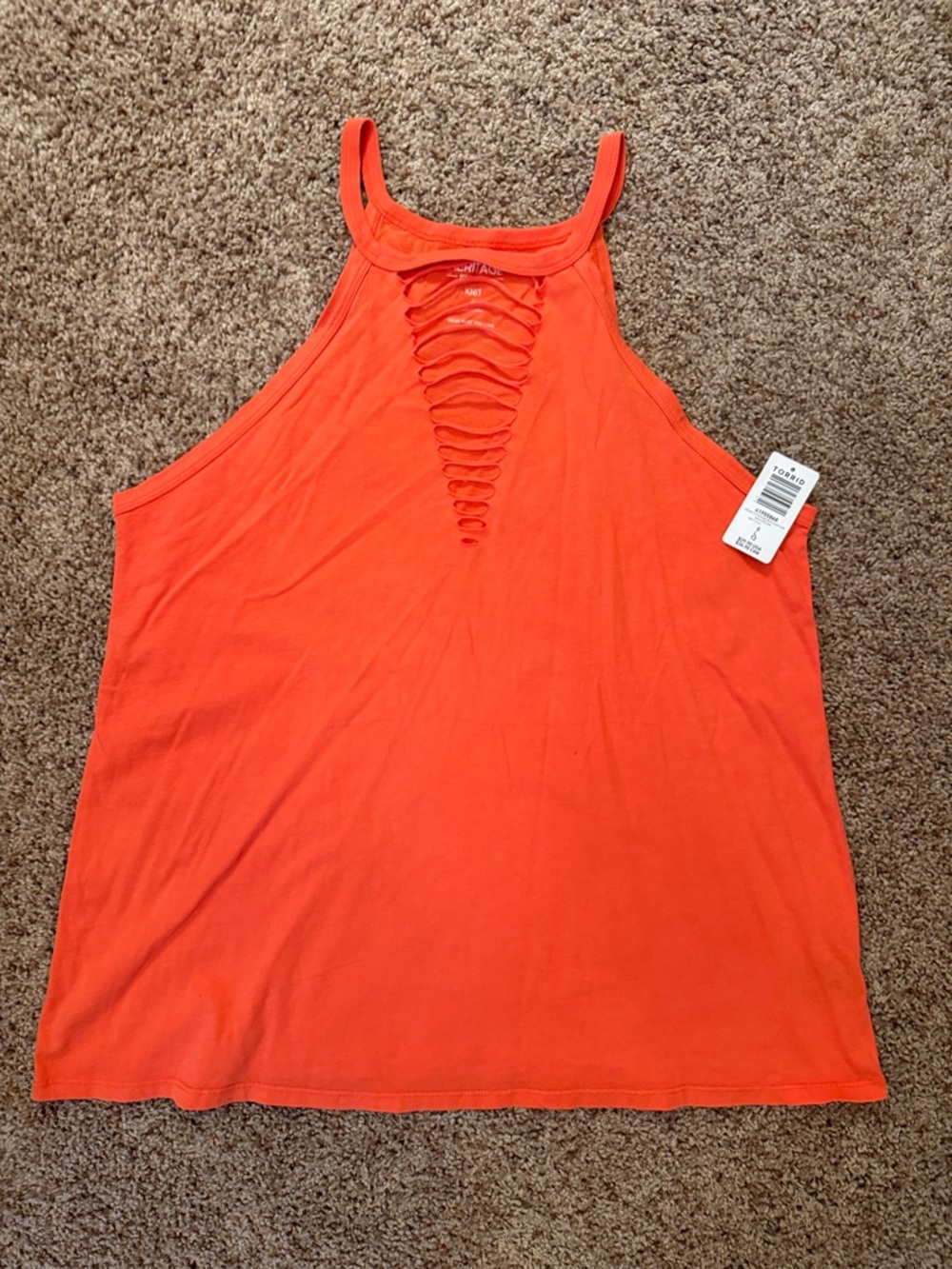 NWT Torrid Orange Slash Neck Tank Top - Size 0